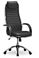 Кресло для руководителя Галакси-Ультра  хром черная ЭКО кожа - Интернет-магазин мебели 72, Тюмень
