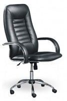 Кресло для руководителя Президент-2 хром черная ЭКО кожа - Интернет-магазин мебели 72, Тюмень