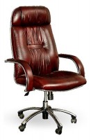 Кресло для руководителя PRADO chrome бордовая натуральная кожа - Интернет-магазин мебели 72, Тюмень