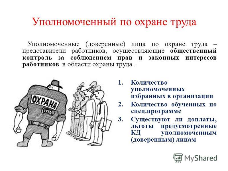 Ответственность уполномоченного. Уполномоченные лица по охране труда в организации. Уполномоченный по охране труда на предприятии обязанности. Права и обязанности уполномоченных лиц по охране труда. Доверенные лица по охране труда.