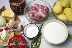 Картофельная запеканка с соусом: Ингредиенты