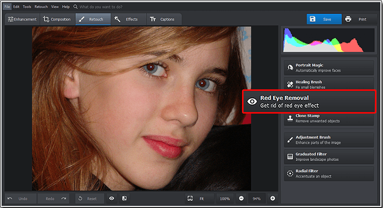 Choose Red Eye Removal