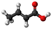 Бал-и-палки модель молекулы кротоновой кислоты