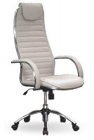 Кресло для руководителя Галакси-Ультра  хром бежевая ЭКО кожа - Интернет-магазин мебели 72, Тюмень