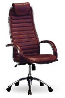 Кресло для руководителя Галакси-Ультра  хром бордовая натуральная кожа - Интернет-магазин мебели 72, Тюмень