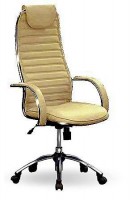 Кресло для руководителя Галакси-Ультра  хром бежевая натуральная кожа - Интернет-магазин мебели 72, Тюмень