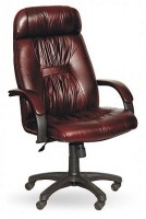 Кресло для руководителя PRADO black бордовая натуральная кожа - Интернет-магазин мебели 72, Тюмень
