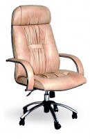 Кресло для руководителя PRADO chrome бежевая натуральная кожа - Интернет-магазин мебели 72, Тюмень